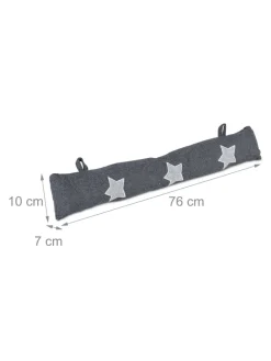 relaxdays Tür- & Zugluftstopper<Zugluftstopper "Stern" in Grau - 76 cm