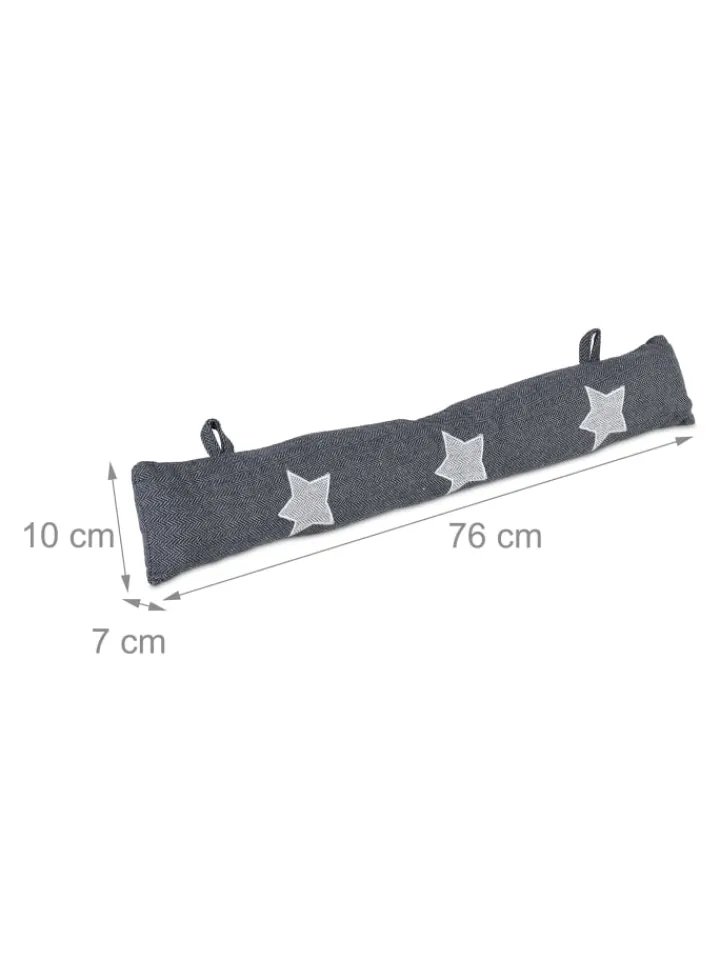 relaxdays Tür- & Zugluftstopper<Zugluftstopper "Stern" in Grau - 76 cm