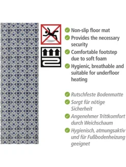 Wenko Outdoorteppiche<Zuschneidbarer Teppich "Mosaic" in Blau - (L)200 x (B)65 cm