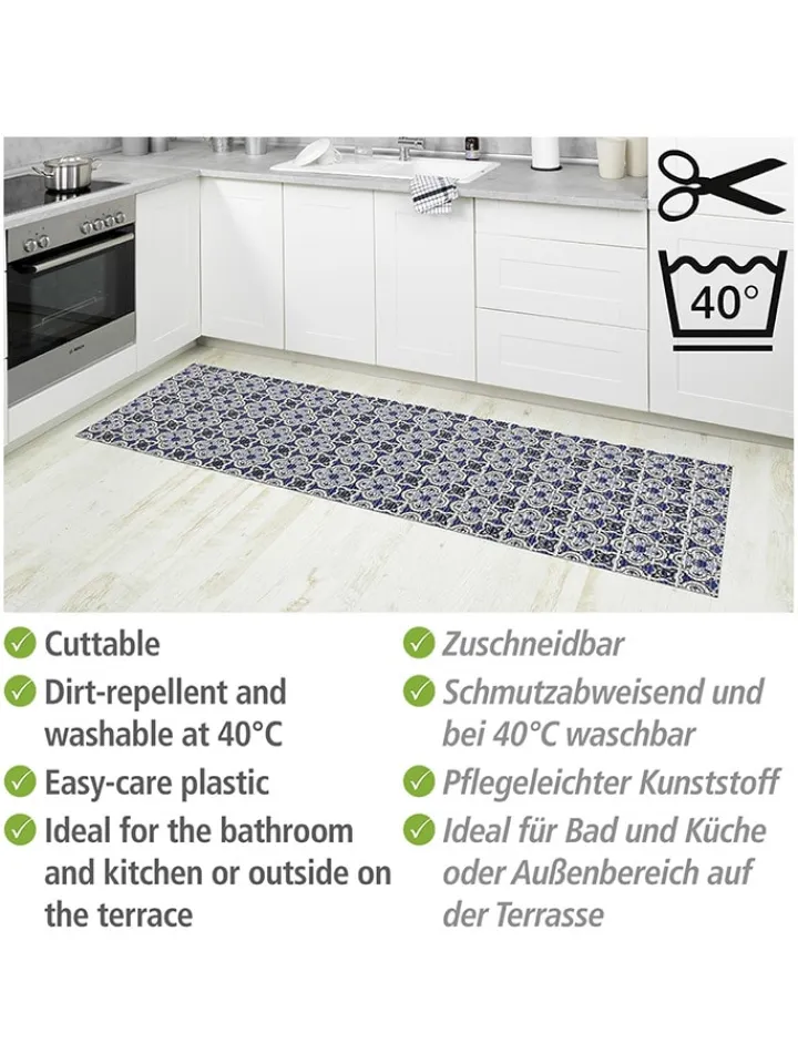 Wenko Outdoorteppiche<Zuschneidbarer Teppich "Mosaic" in Blau - (L)200 x (B)65 cm