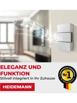 Heidemann Smarthome & Wetterstationen<Zweiklang-Gong Ibis 8V reinweiß 82 dB Funkklingel