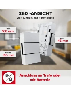 Heidemann Smarthome & Wetterstationen<Zweiklang-Gong Ibis 8V reinweiß 82 dB Funkklingel