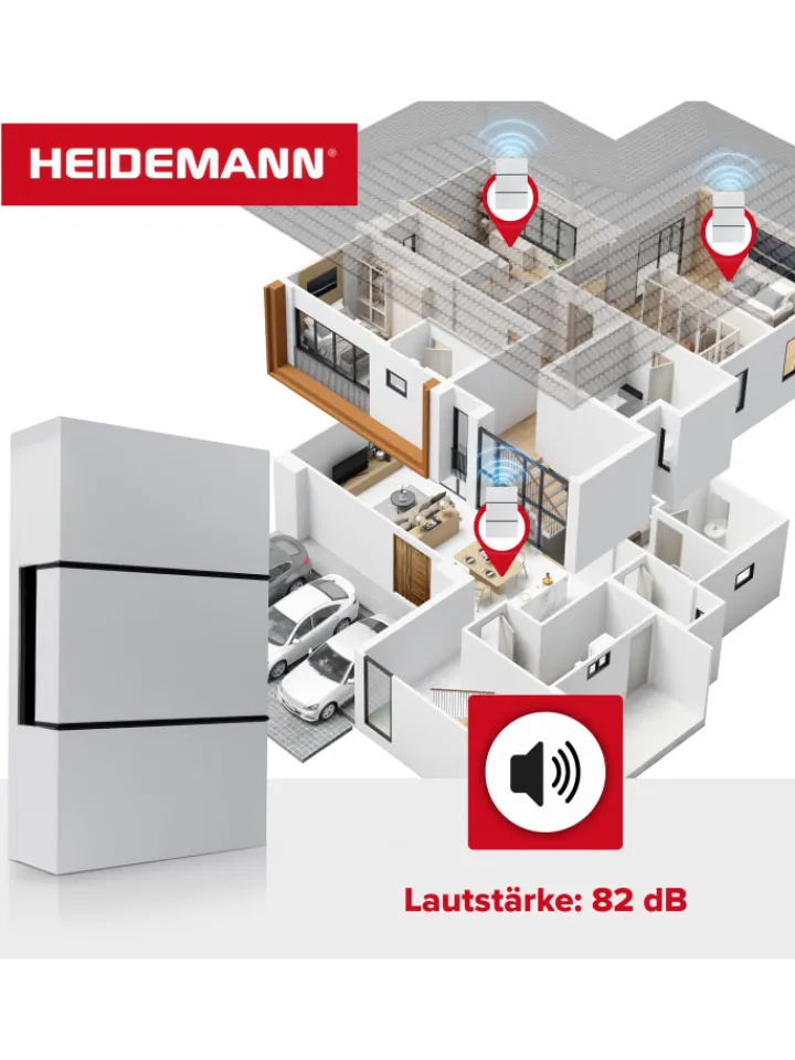 Heidemann Smarthome & Wetterstationen<Zweiklang-Gong Ibis 8V reinweiß 82 dB Funkklingel