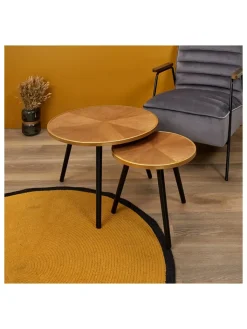 Rétro Chic Tische<Zweisatztische "Felix" in Braun